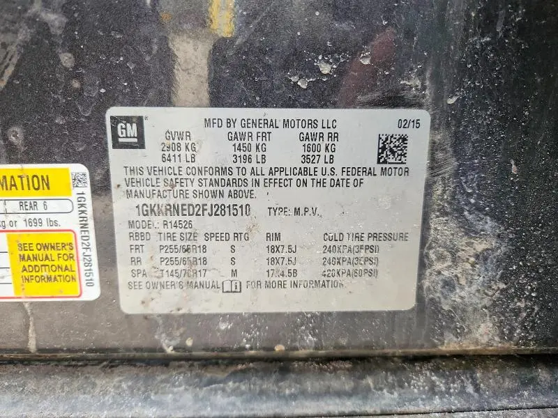 2015 GMC ACADIA SLE  