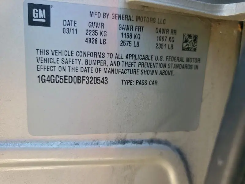 2011 BUICK LACROSSE CXL  