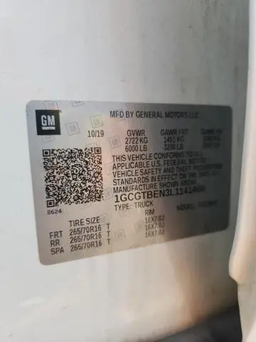 2020 CHEVROLET COLORADO