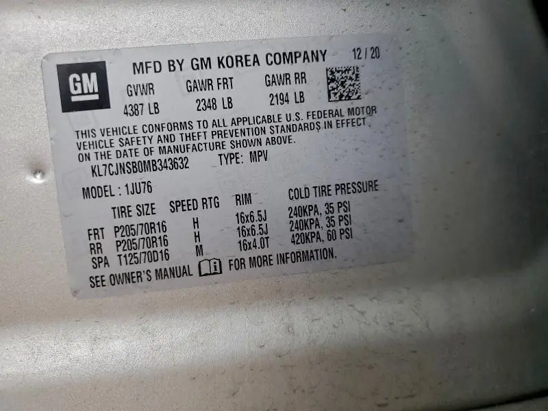 2021 CHEVROLET TRAX LS  