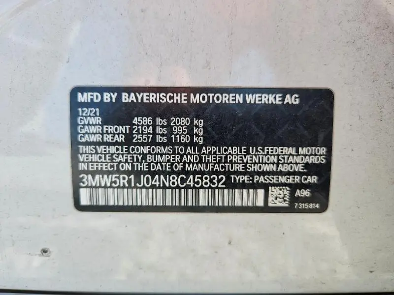2022 BMW 330I   