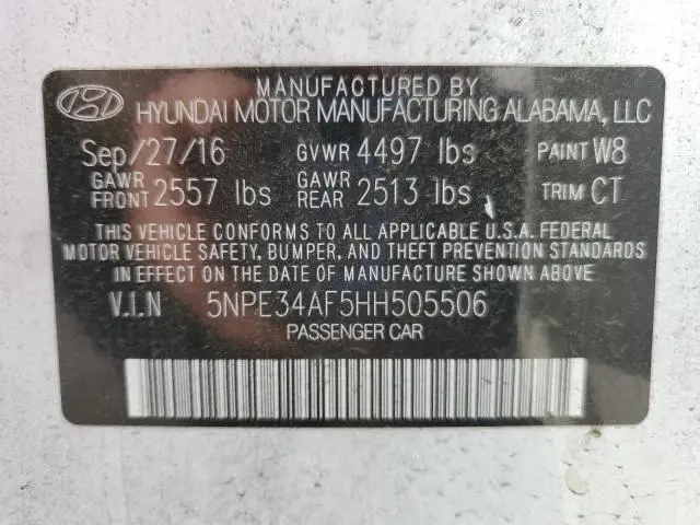 2017 HYUNDAI SONATA SPORT  