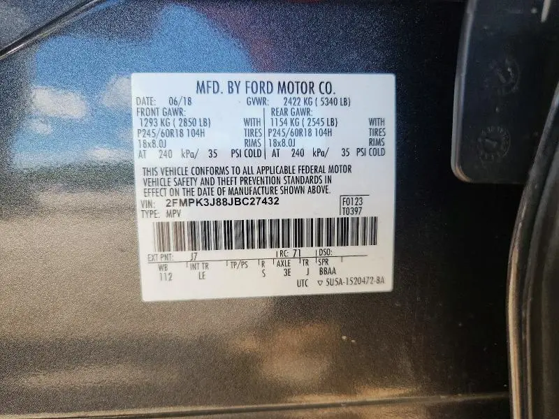 2018 FORD EDGE SEL  