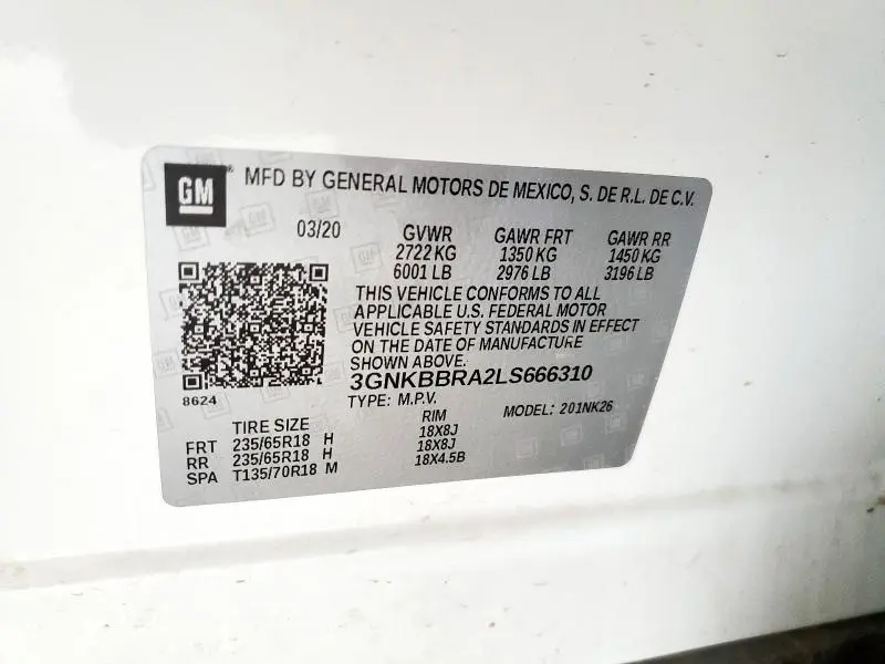 2020 CHEVROLET BLAZER 1LT  