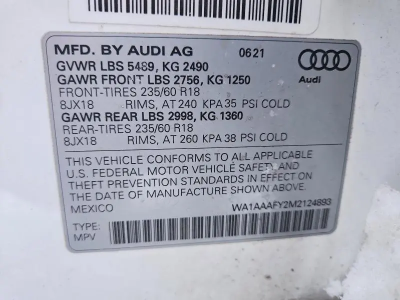 2021 AUDI Q5 PREMIUM  