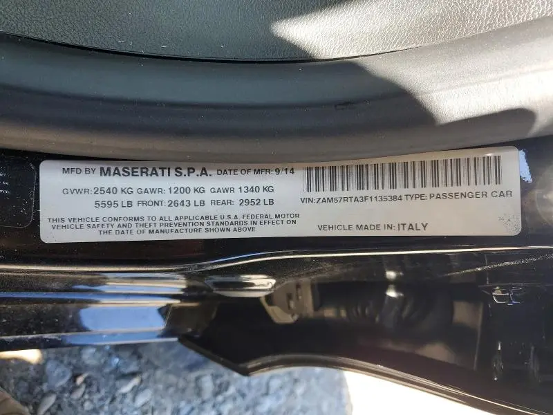 2015 MASERATI GHIBLI S  
