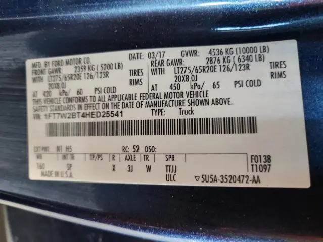 2017 FORD F250 SUPER DUTY  
