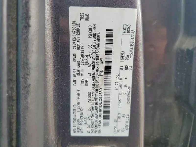 2013 FORD ESCAPE SEL  