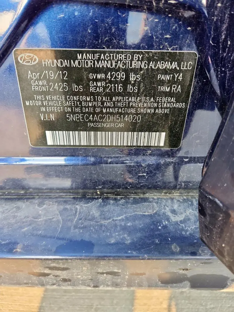 2013 HYUNDAI SONATA SE