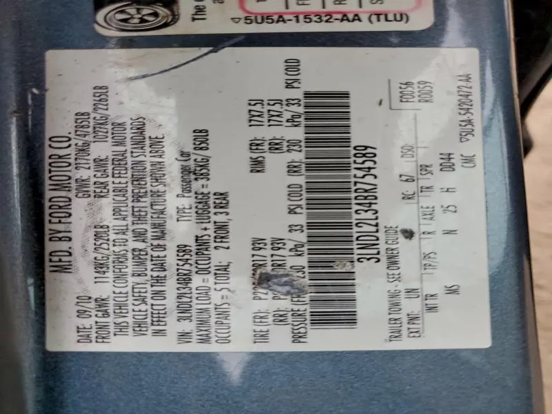 2011 LINCOLN MKZ HYBRID  