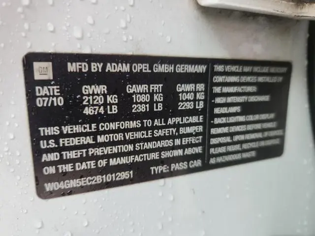 2011 BUICK REGAL CXL  