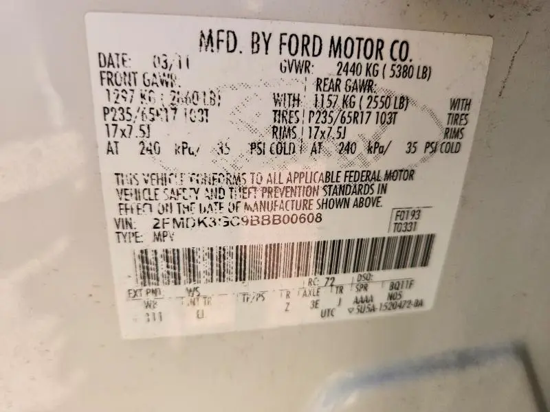 2011 FORD EDGE SE  