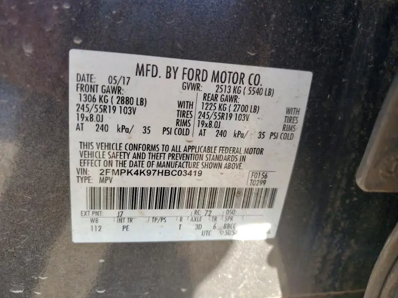 2017 FORD EDGE TITANIUM  