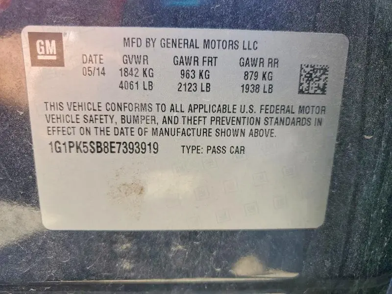 2014 CHEVROLET CRUZE LT  