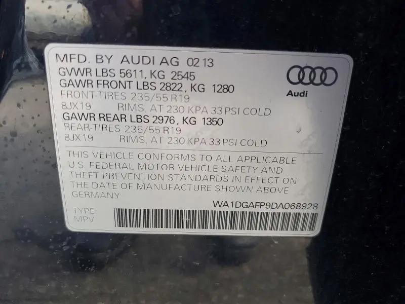 2013 AUDI Q5 PREMIUM   