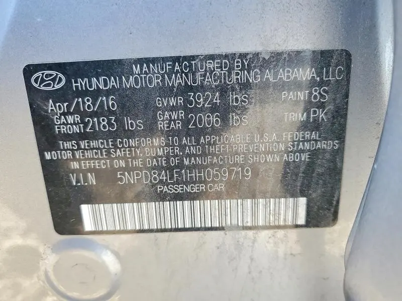 2017 HYUNDAI ELANTRA LIMITED  