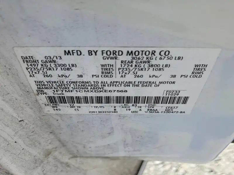 2013 FORD F150   