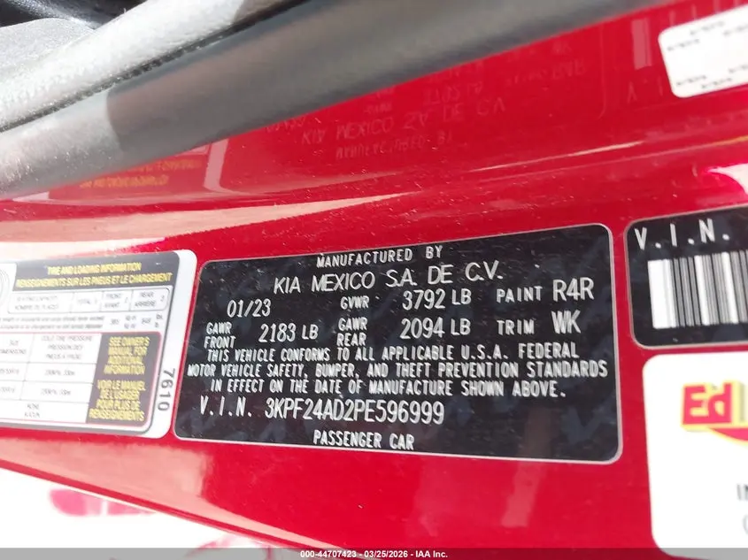 2023 KIA FORTE LXS