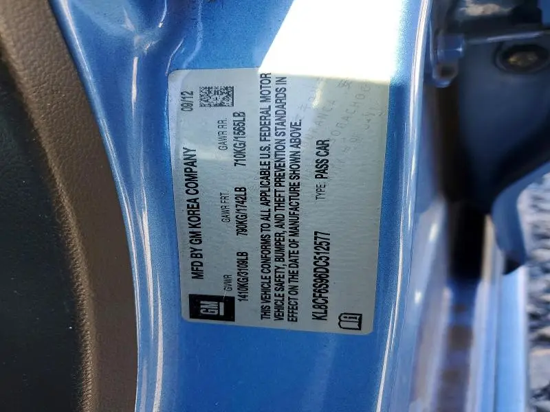 2013 CHEVROLET SPARK 2LT  