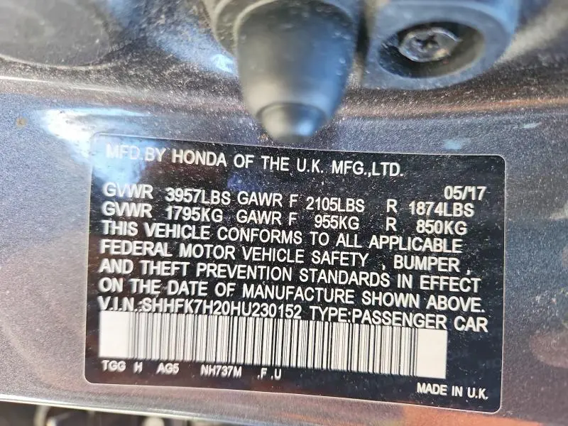 2017 HONDA CIVIC LX  