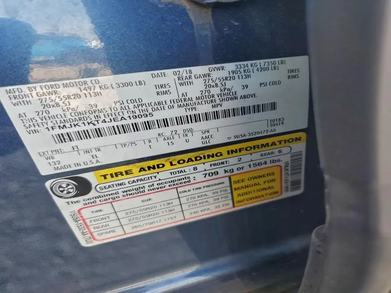 2018 FORD EXPEDITION MAX LIMITED  