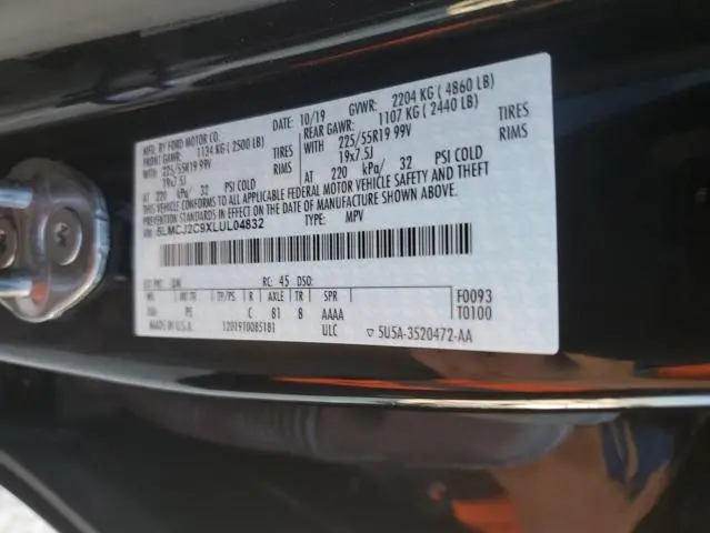 2020 LINCOLN CORSAIR RESERVE  