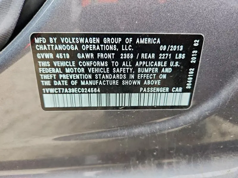 2014 VOLKSWAGEN PASSAT SEL  