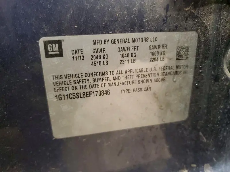 2014 CHEVROLET MALIBU 1LT  