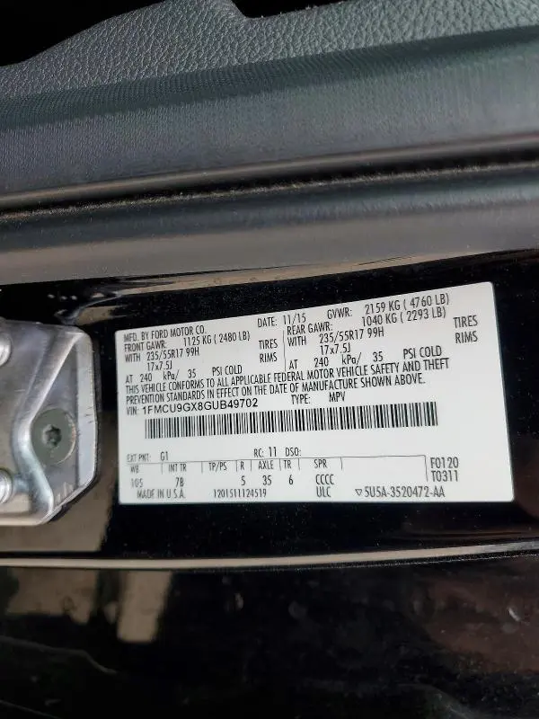 2016 FORD ESCAPE   