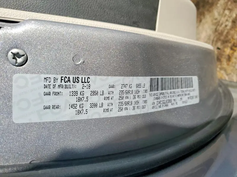 2018 CHRYSLER PACIFICA LIMITED  