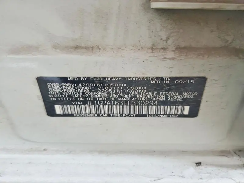 2015 SUBARU IMPREZA SPORT  