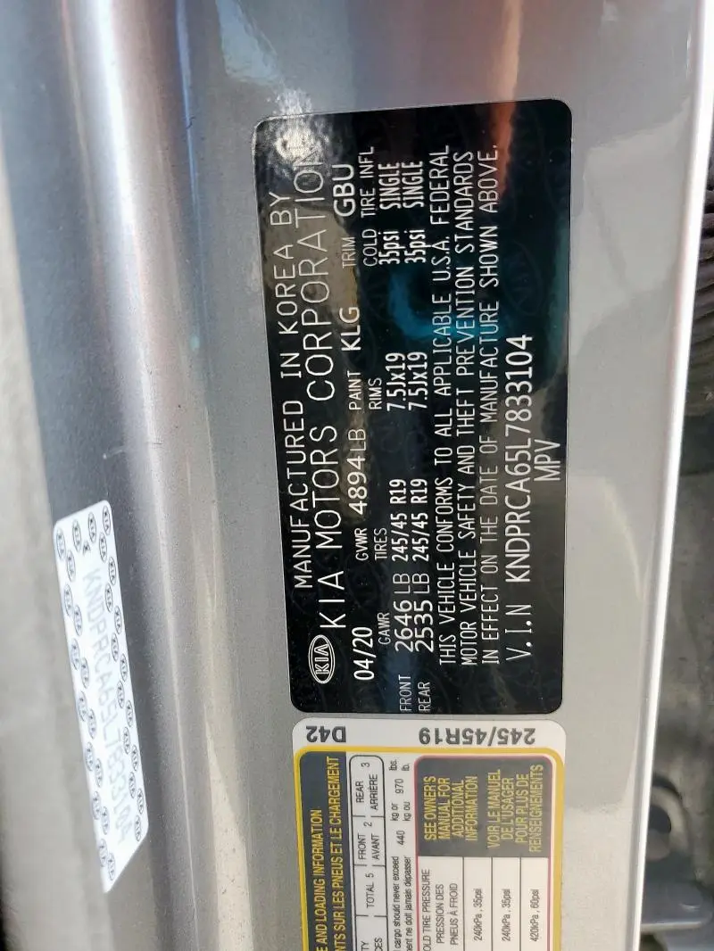 2020 KIA SPORTAGE SX  