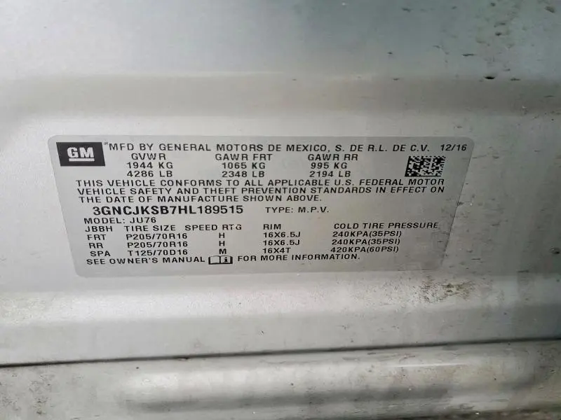 2017 CHEVROLET TRAX LS  