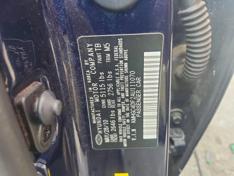 2010 HYUNDAI GENESIS 4.6L  