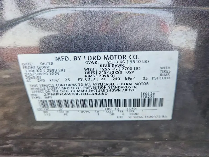 2018 FORD EDGE TITANIUM  