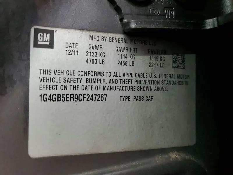 2012 BUICK LACROSSE CONVENIENCE  