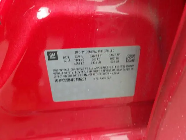 2015 CHEVROLET CRUZE LT  