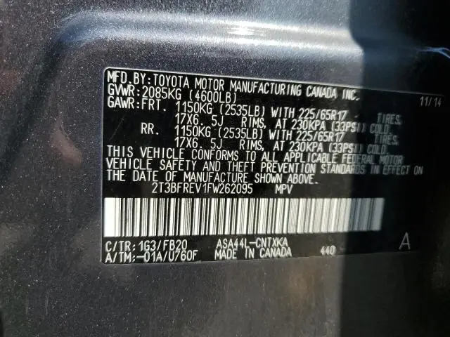 2015 TOYOTA RAV4 LE  