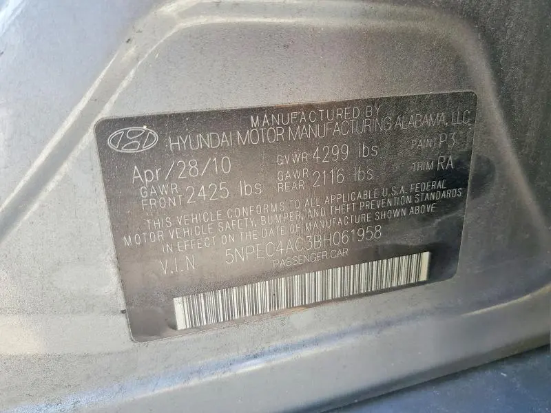 2011 HYUNDAI SONATA SE  