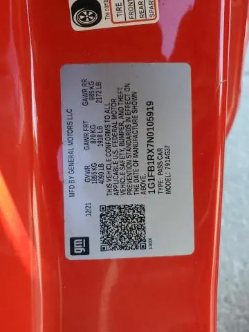 2022 CHEVROLET CAMARO LS  