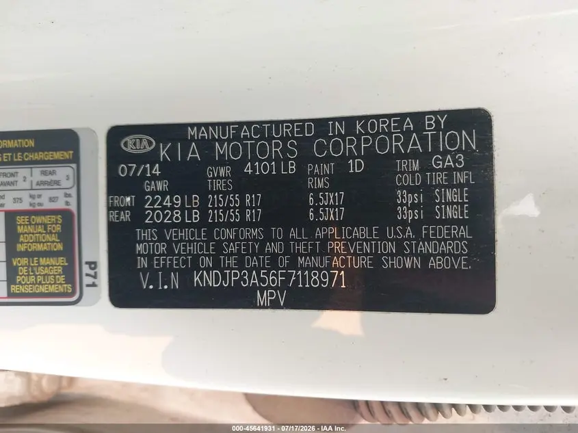2015 KIA SOUL +