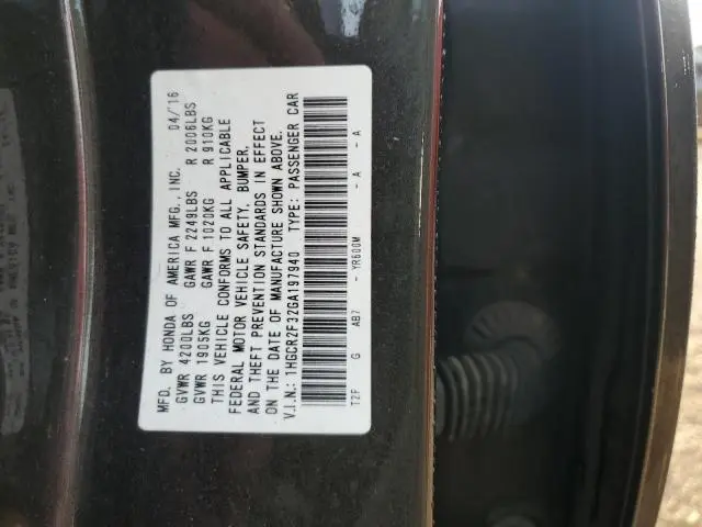 2016 HONDA ACCORD LX  