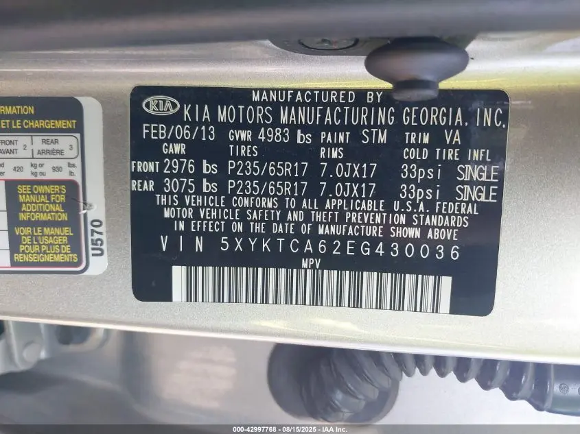 2014 KIA SORENTO LX