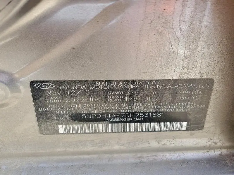 2013 HYUNDAI ELANTRA GLS  