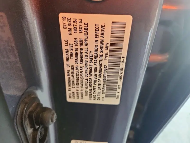 2019 HONDA CR-V EXL  