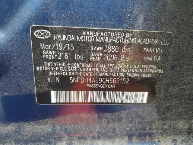 2016 HYUNDAI ELANTRA SE  