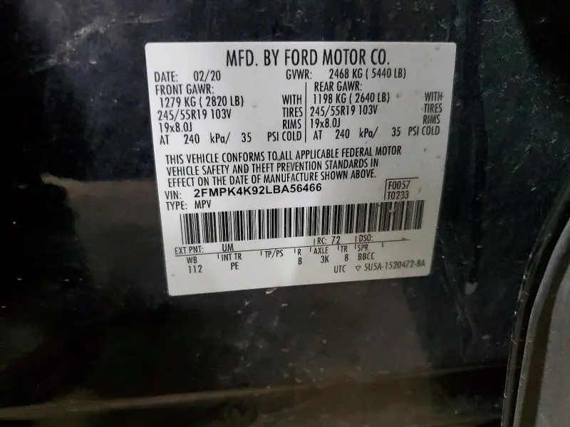 2020 FORD EDGE TITANIUM  