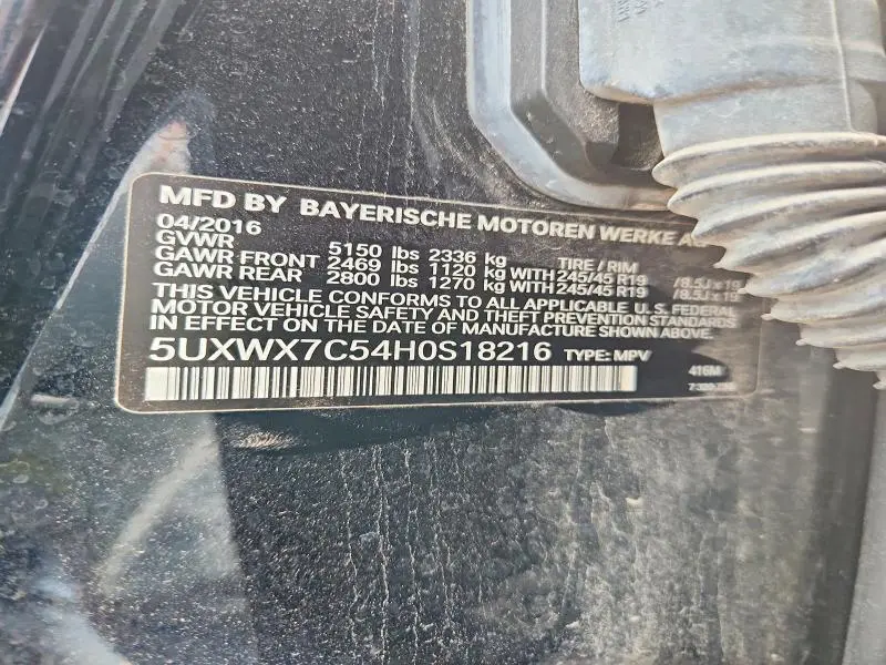 2017 BMW X3 XDRIVE35I  