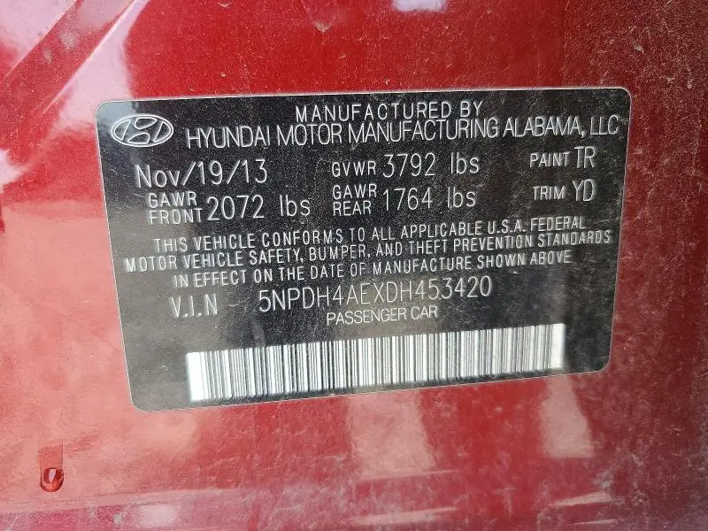 2013 HYUNDAI ELANTRA GLS  