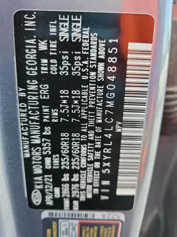 2021 KIA SORENTO S  